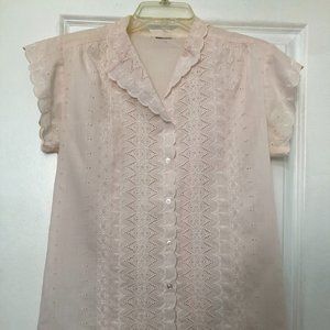 Vintage eyelet button down top